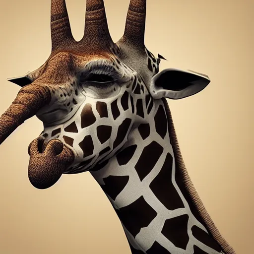Image similar to A anthropomorphic Giraffe Man, hyperdetailed, artstation, cgsociety, 8k
