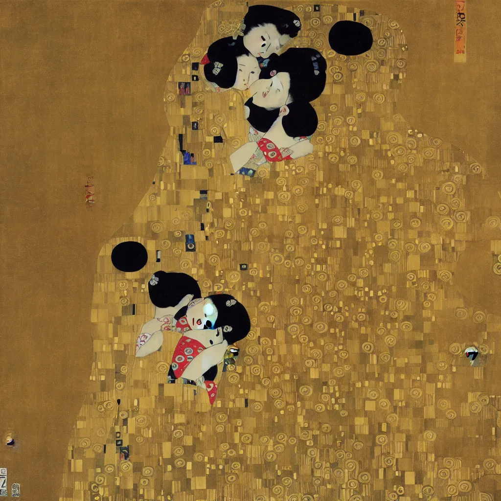 Prompt: Japanese art in the style of Gustav Klimt