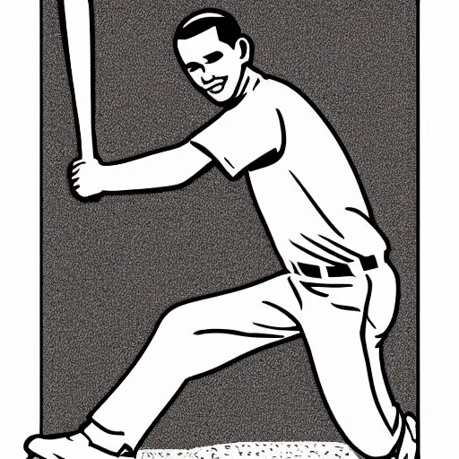 Image similar to “ christian coloring book illustration of barack obama playing baseball ”