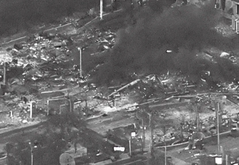 Image similar to cctv footage of a gas explosion