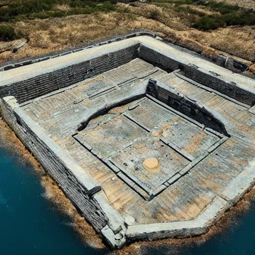 Prompt: overhead view of the ancient city of atlantis