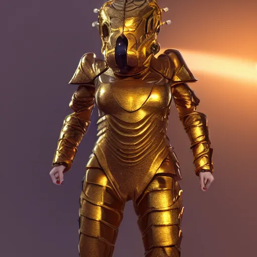 Prompt: Golden armor set, highly detailed, photorealism, substance 3d painter, texturing XYZ, Subsurface scattering, cinematic lighting, Unreal engine 5, octane render, cinema4d, vray, redshift, keyshot, Arnold render, marmoset toolbag,