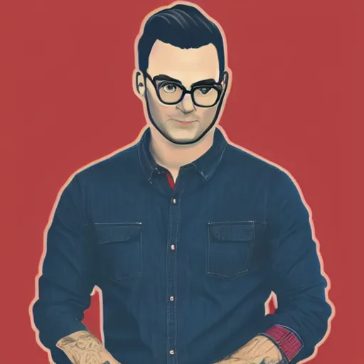 Image similar to schitts creek dan levy sticker art, svg vector, adobe - illustrator