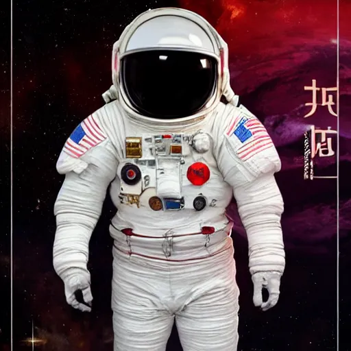 Prompt: space suit for the chinese emperor, the wandering earth, science fiction