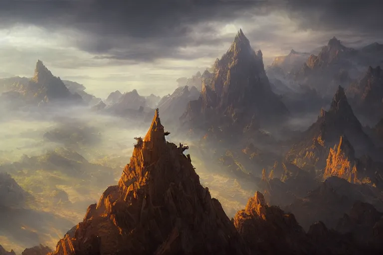 Image similar to high aerial shot, fantasy landscape, sunset lighting ominous shadows, cinematic fantasy painting, dungeons and dragons, coastline by jessica rossier and brian froud