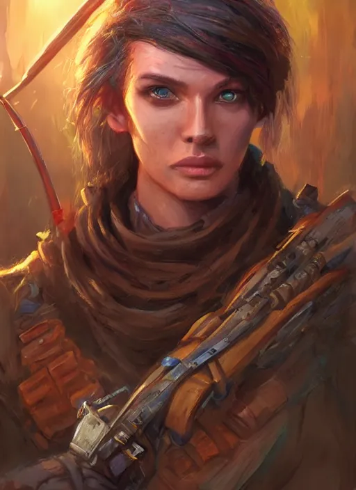 Image similar to sniper, dndbeyond, bright, colourful, realistic, dnd character portrait, full body, pathfinder, pinterest, art by ralph horsley, dnd, rpg, lotr game design fanart by concept art, behance hd, artstation, deviantart, hdr render in unreal engine 5