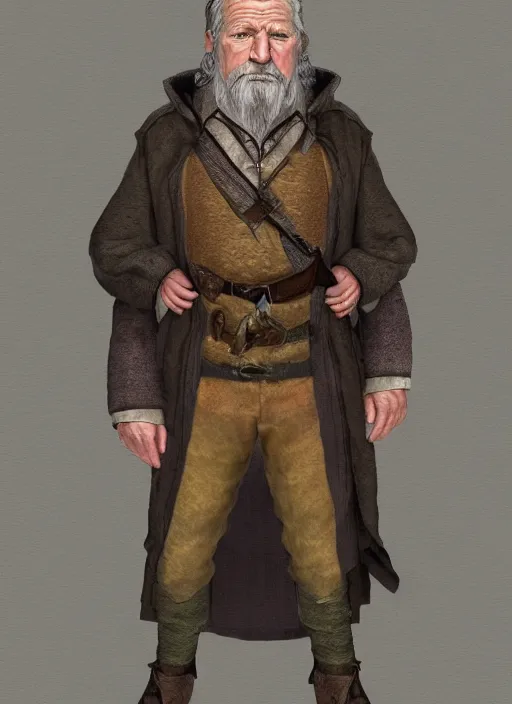 Image similar to character portrait old male hobbi fantasy