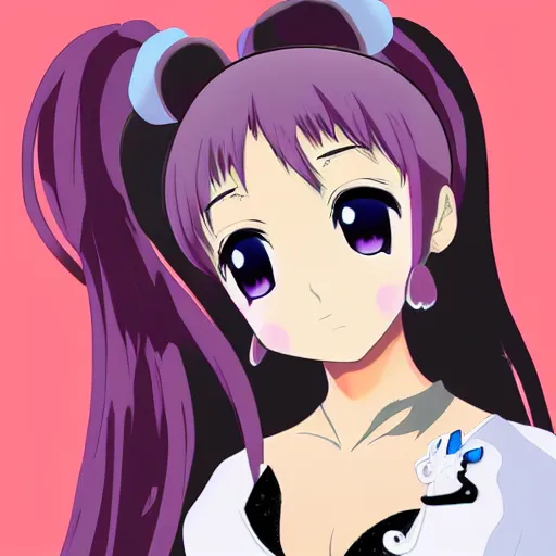 Image similar to digital art of anime ariana grande with shadow demon behind her holding her 8 k