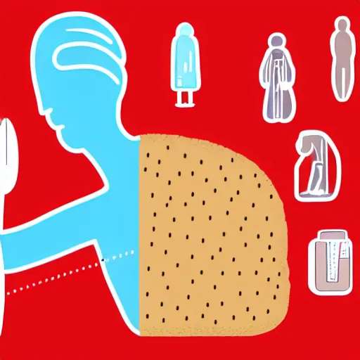 Image similar to medical diagram about a human eating a sandwich