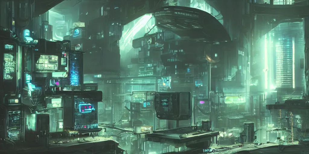 Prompt: a cyberpunk computer that runs on biotechnology, mechanical clock, fallout 5, studio lighting, deep colors, apocalyptic setting
