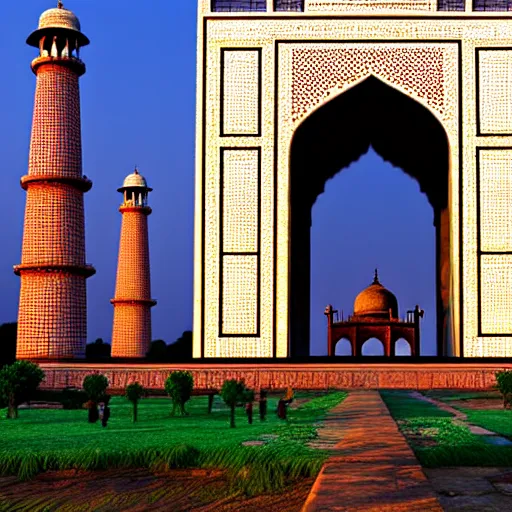 Image similar to a realistic photo of ruins of taj mahal, end of the world, octane render,