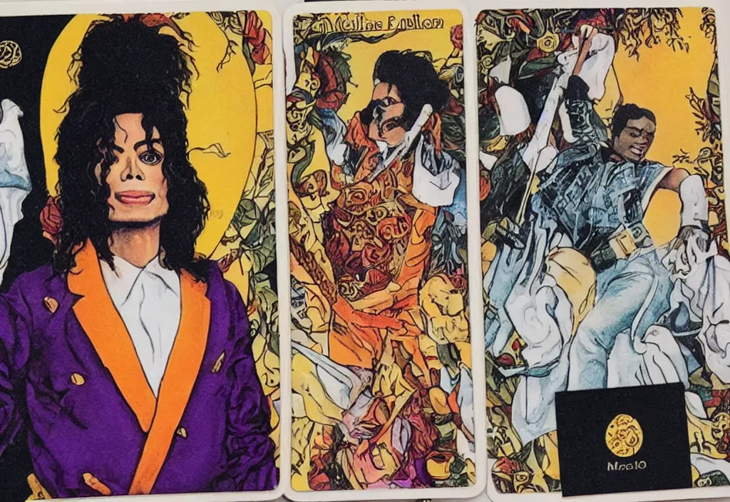 Image similar to michael jackson on a tarot deck