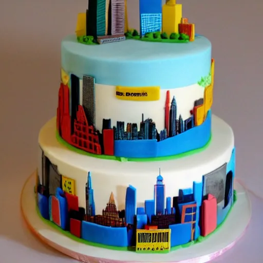 Image similar to new York city made of cake