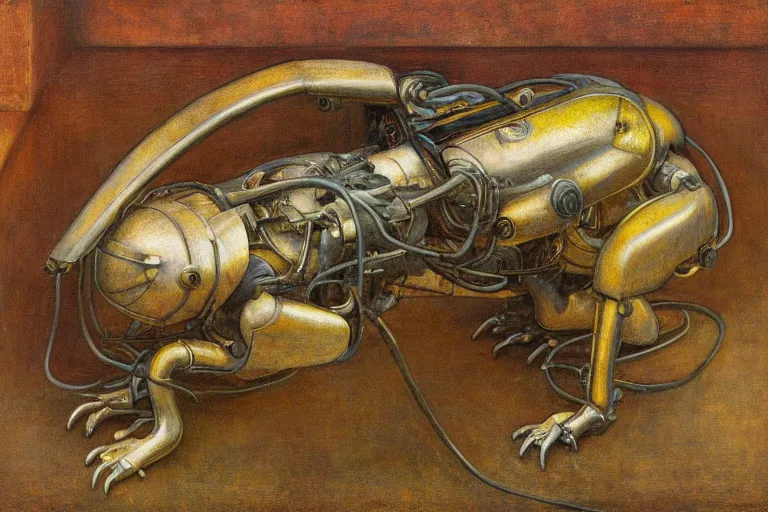 Prompt: mechanical robot rat, simplicity, elegant, by annie swynnerton and diego rivera and elihu vedder, symbolist, dramatic lighting, art brut, soft cool colors, smooth, sharp focus, extremely detailed, adolf wolfli and ( donato giancola )