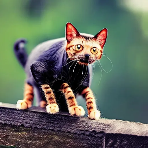 Image similar to a spider - cat - hybrid, animal photography