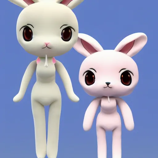 Prompt: cute fumo plush bunny girl, floppy ears, furry anime, vray