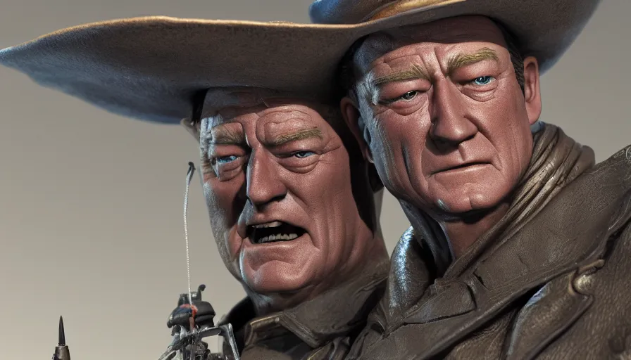 Prompt: John Wayne as a toy, hyperdetailed, artstation, cgsociety, 8k