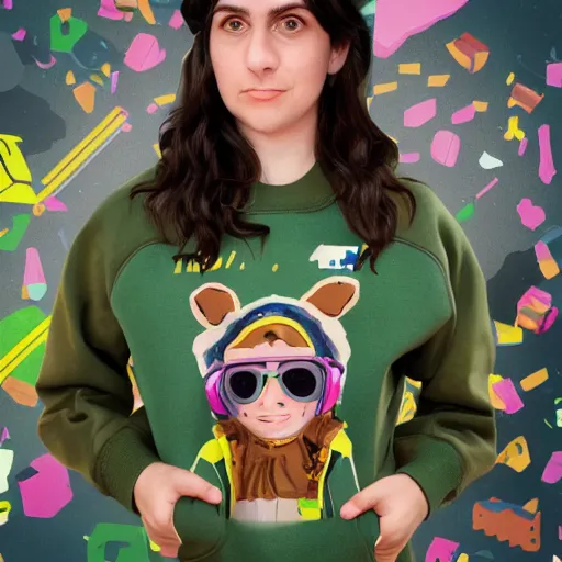 Image similar to hila klein, teddy fresh, fortnite skin, loading screen