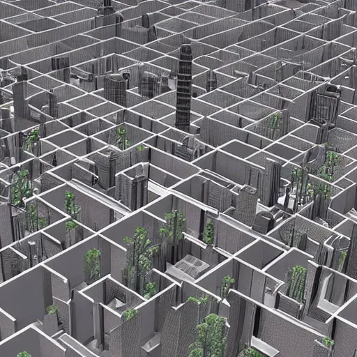 Image similar to year 2100 soviet buildings by Escher 8k hd hyperreality