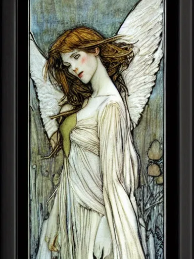 Image similar to angel by rebecca guay and by john william waterhouse and by arthur rackham, detailed, proportional