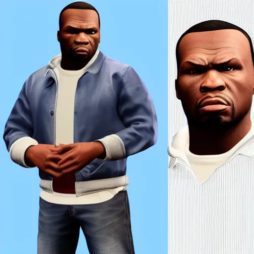 Image similar to 50 cent 3D model character from Gta 5