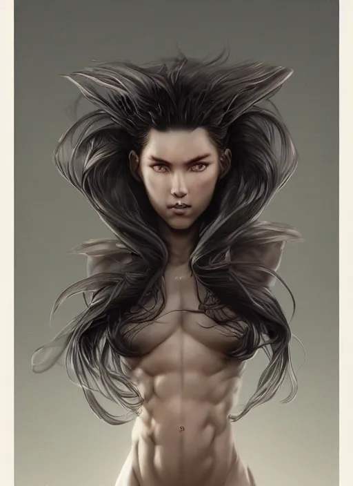 Image similar to a detailed full body portrait an attractive athletic female, ork empress beautiful face, by yusuke murata, by hiroya oku, tom bagshaw, by dorian cleavenger, zdzisław beksinski, bastien lecouffe - deharme trending on artstation