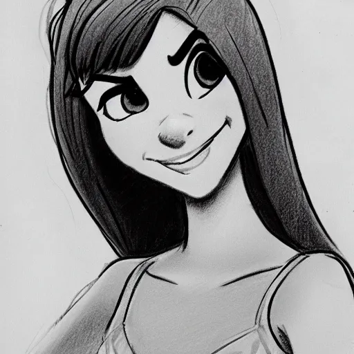 Image similar to milt kahl pencil sketch of victoria justice disney style