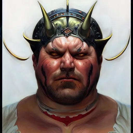 Image similar to The fat demon portrait art by Donato Giancola and Bayard Wu, digital art, trending on artstation, 4k