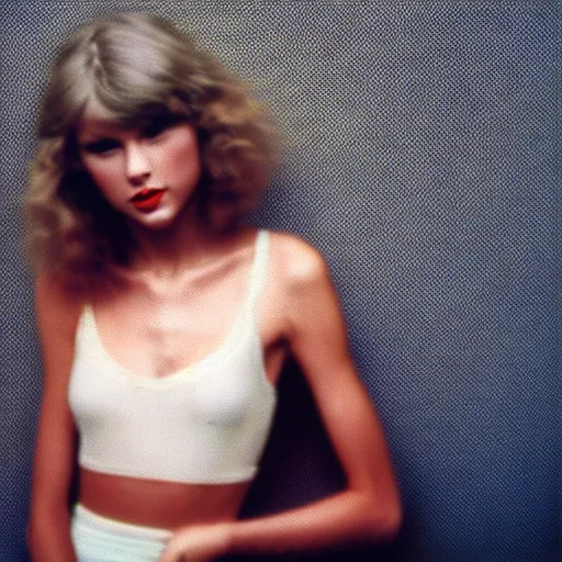 Prompt: Taylor Swift photographed in 1978, soft-focus, art portrait, David Hamilton
