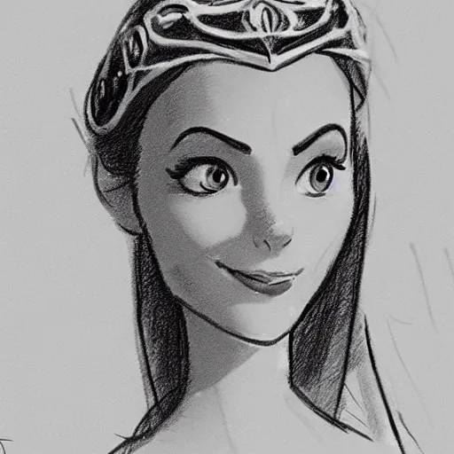 Image similar to milt kahl sketch of victoria justice as princess padme from star wars episode 3