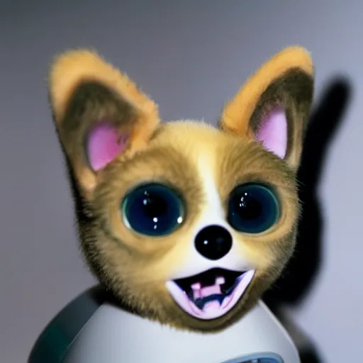 Prompt: an uncanny corgi furby, inspired by junji ito, photographed by david lynch