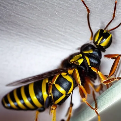 Prompt: There is something insane in my room, wasp attack on a human