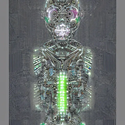 Prompt: a fractal cyborg