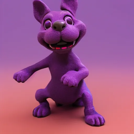 Prompt: a beautiful award winning 3d render of Milo a purple dog doing a dance, in the style of disney, comic book style, the dog is doing a ballet dance, highly detailed, 8k resolution, octane renderer