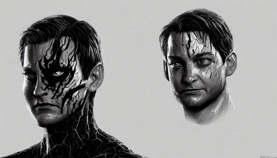 Prompt: Tobey Maguire is Venom, hyperdetailed, artstation, cgsociety, 8k