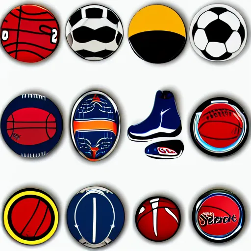 Image similar to Sports themed stickers, sports balls, sticker collection