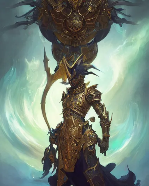 Prompt: Highly detailed Champion paladin in black gold intricate and ornate armor, unreal engine, fantasy art by peter mohrbacher, Greg Rutkowski, nielly, Rhads, radiant halo of light