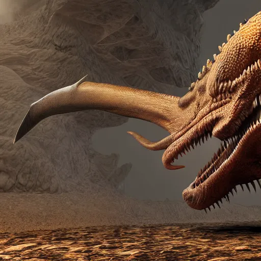 Prompt: photorealistic cinema 4 d render of an eldritch monster hunter