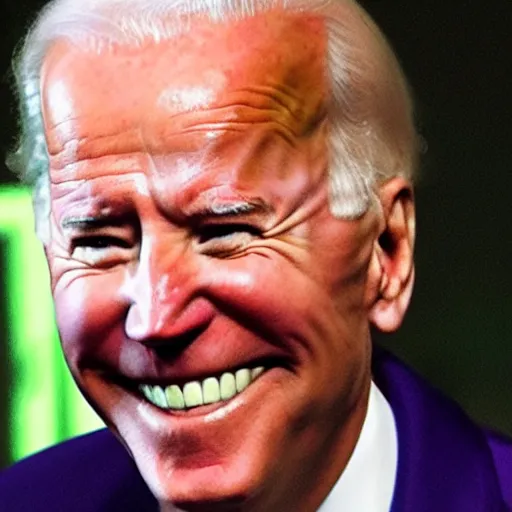 Image similar to joe biden with purple and green hair