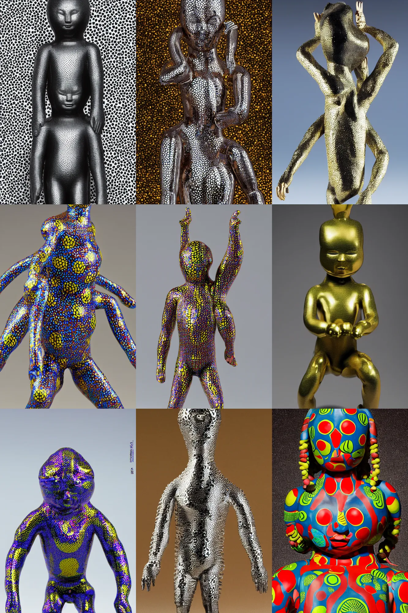 Prompt: a still high quality figurine of a selk ´ nam by joe jusko, yayoi kusama, iridiscense, dynamic pose, detailed product photo, sharp focus, tone mapped, 8 5 mm, f. 1 4, zoom out