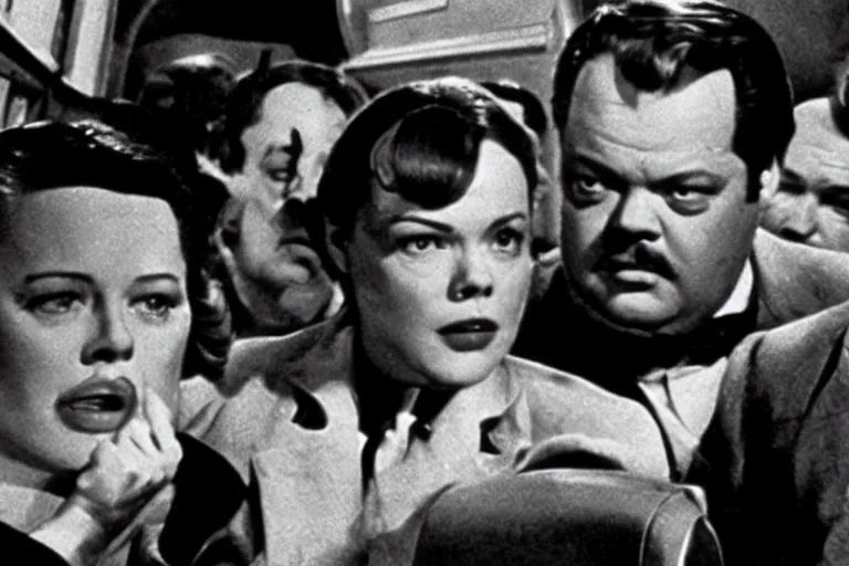 Prompt: A film still of the classic film Citizen Train by Orson Welles