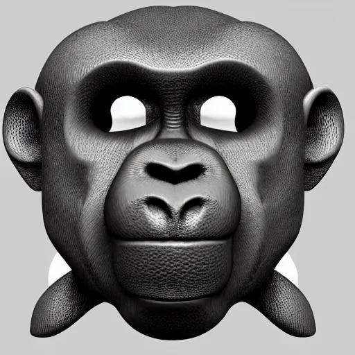 Prompt: a 3 d model of a monkey with no color with a black background and shaders