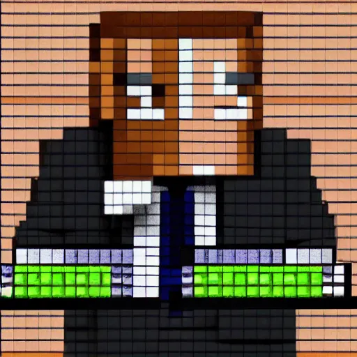 Image similar to obama in minecraft