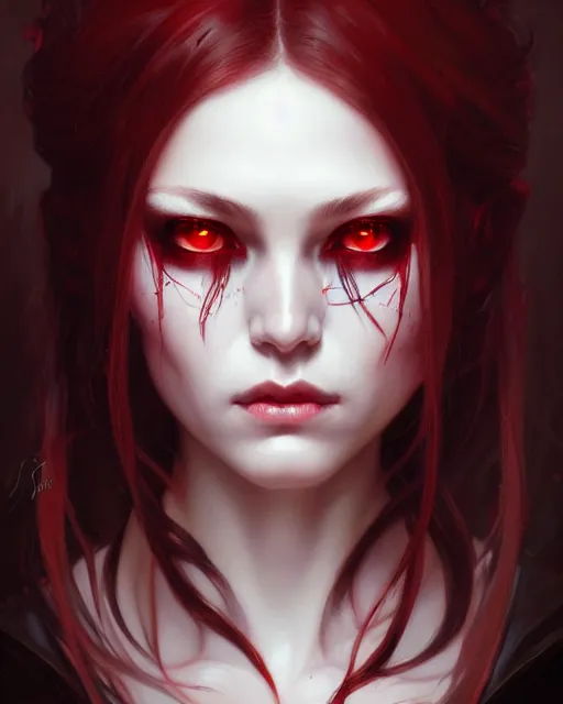 Portrait of evil girl, red eyes, face, dark fantasy, | Stable Diffusion ...