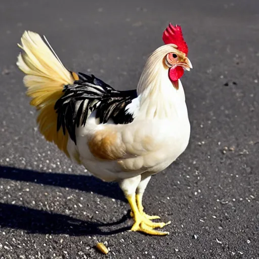 Image similar to a newly discovered breed of chicken with black feathers that is spotted with small white hearts