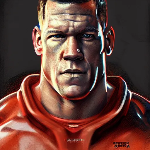 Image similar to a well designed portrait of John Cena , detailed, realistic, sketch style,,Greg Rutkowski, 8K resolution.