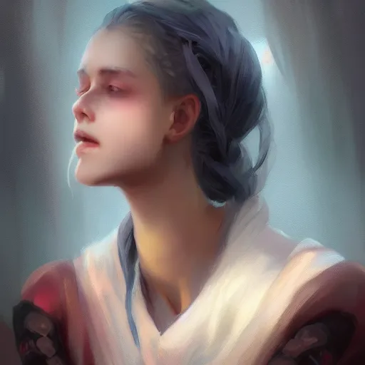 Image similar to a beautiful portrait of a female huggy wuggy from poppy playtime video game, oil painting, Greg Rutkowski, Charlie Bowater, Yuumei, Yanjun Cheng, unreal 5, DAZ, hyperrealistic, octane render, RPG portrait, dynamic lighting, fantasy art, beautiful face