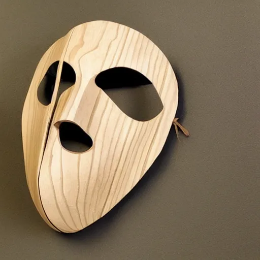 Prompt: wooden plague mask