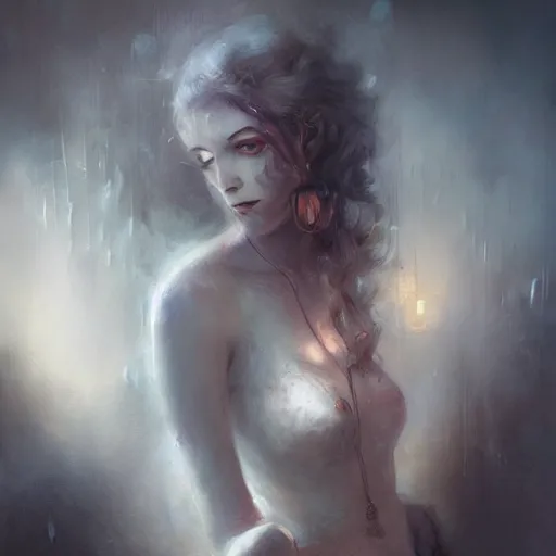 Prompt: photo of young woman by bastien lecouffe - deharme