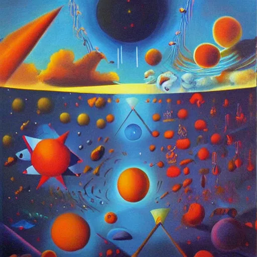 Image similar to Surrealist painting of the universes beginning